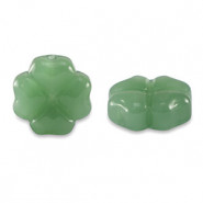 Abalorio de cristal 10mm Trébol - Verde vid